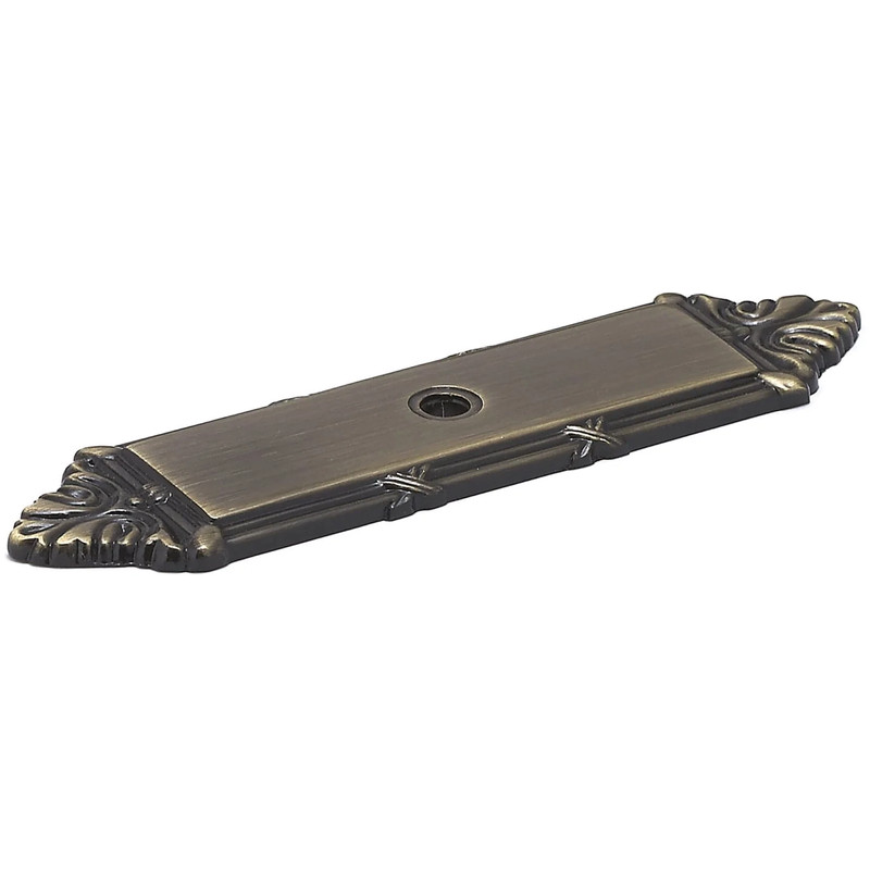Traditional Backplate for Knob, 4-3/16" x 1-3/32", Antique English